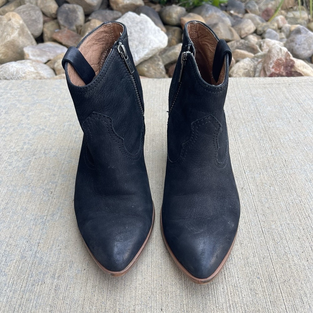 Frye Reina Women's Black Leather Coastal Cowgirl Western Bootie 7.5